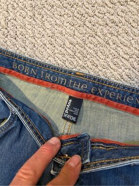 Prana Men Slim Straight Jeans - Denim Blue with Rust Trim